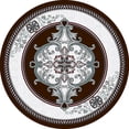 thumbnail image 5 of GLAMOUR 3D Hand Carved Traditional Rug Oriental Floral 7'9''x7'9'' Round Burgundy Grey, 5 of 10
