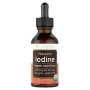 Nacent Iodine Organic Liquid Drops | 2 fl oz | Vegan Formula |by Carlyle