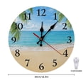thumbnail image 2 of Tropical Beach Palm Tree Wall Clock, 12 Inch Silent Non-Ticking Summer Ocean Decorative Clock for Living Room, Bedroom, Beach House, 2 of 8