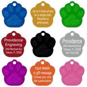 Pet ID Tags - Up to 8 Lines of Custom Engraving - Paw - GOLD