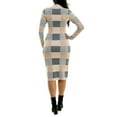 thumbnail image 4 of Nina Leonard mock neck long sleeve bodycon multi print sweater knit dress-GREY TAN MULTI / XL, 4 of 4