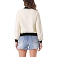 thumbnail image 3 of Chaqueta de mujer INSPIRE CHIC con cuello alto, manga larga, cierre de cremallera y bolsillos de solapa, talla M, color albaricoque, 3 of 6