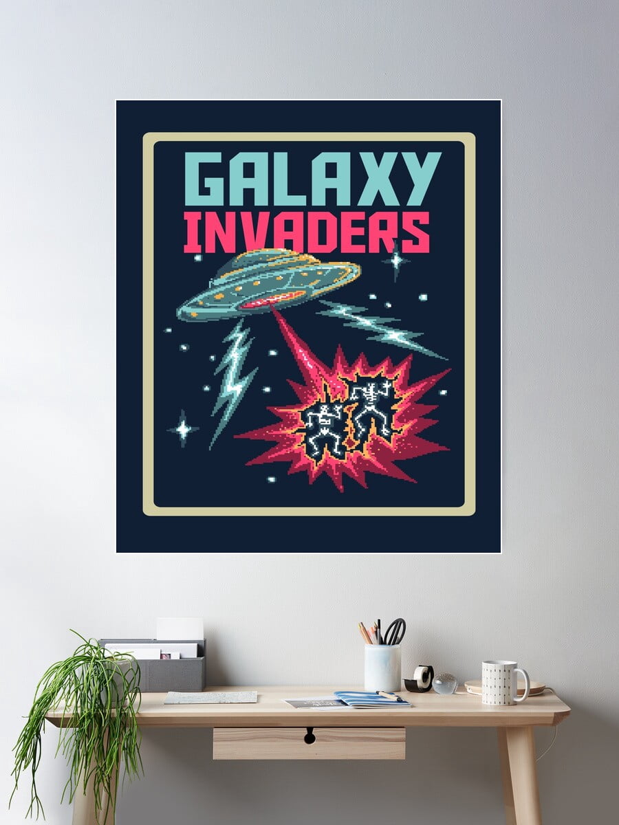 Pixel Art Vector Illustration Alien Space Ufo Invaders With 80S