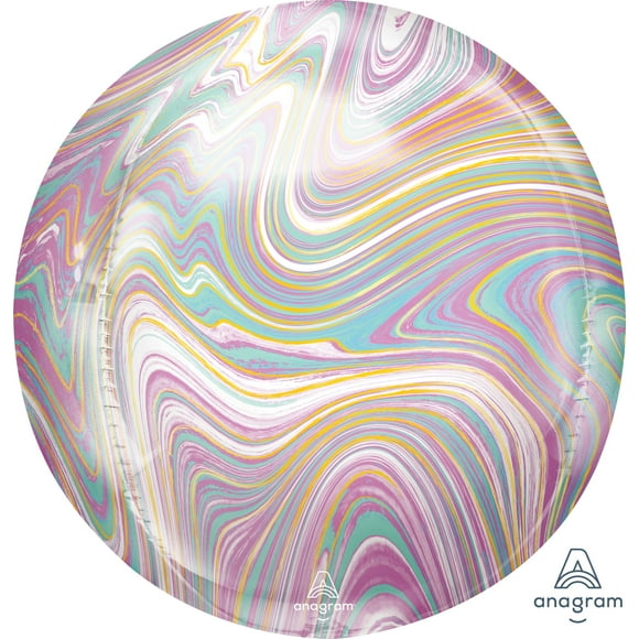 Marblez™ Orbz® Pastel Foil Balloon - Superior Float Time, Perfect for Any Birthday Bash!