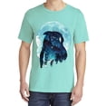 thumbnail image 2 of Wild Bobby, Creepy Winter Beach Night Owl, Animal Lover, Garment-Dyed Washed Look Short Sleeve T-Shirt, Mint, X-Large, 2 of 3