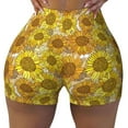thumbnail image 2 of Rateoe Sunflowers1 Printed Power Workout Shorts for Women Tummy Control Squat Proof Ribbed Thick Seamless Scrunch Active Short-X-Large, 2 of 8