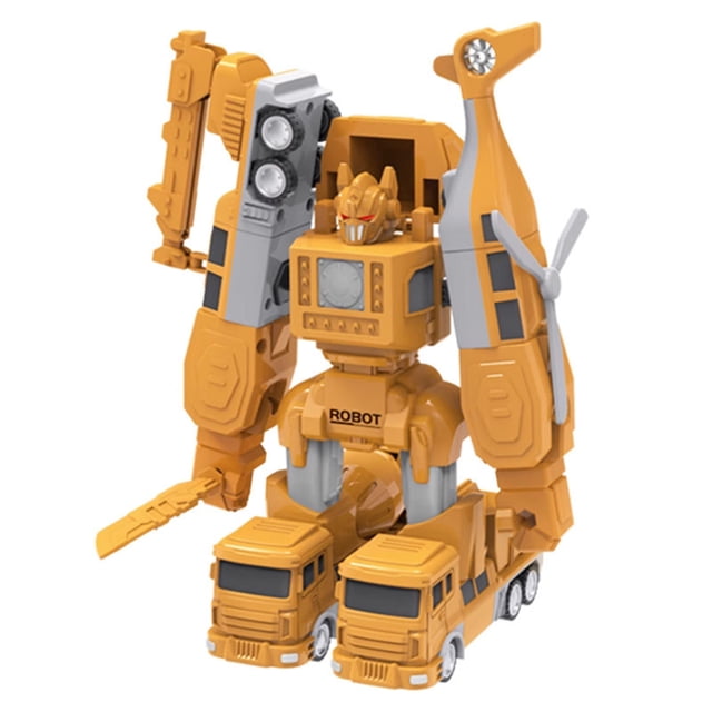 Magnetic Transformable Robot Car Building Set, 6-in-1 Engineering Vehicle STEM Toy with Storage Box, Educational Gift Ages 6+