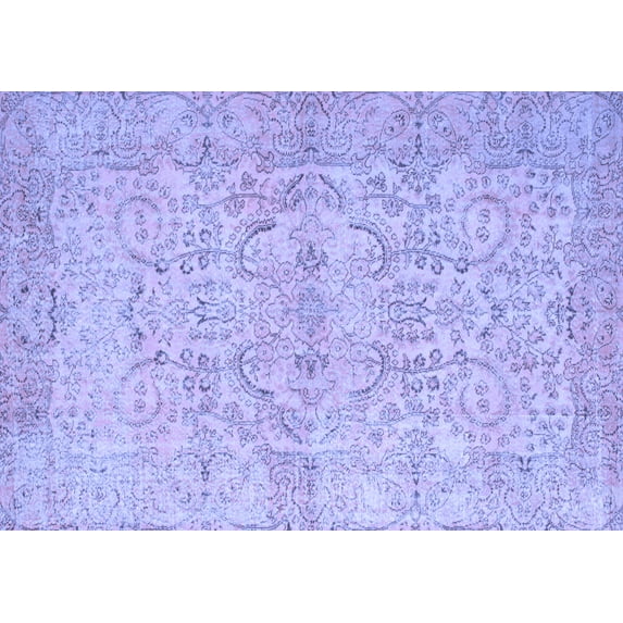 Ahgly Company Machine Washable Indoor Rectangle Abstract Blue Contemporary Area Rugs, 8' x 10'