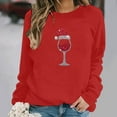 thumbnail image 5 of Busydd Christmas Shirts for Women Trendy Holiday Graphic Long Sleeve Sweatshirt for Women Comfy Cotton Round Neck Womens Sweatshirts M, 5 of 6