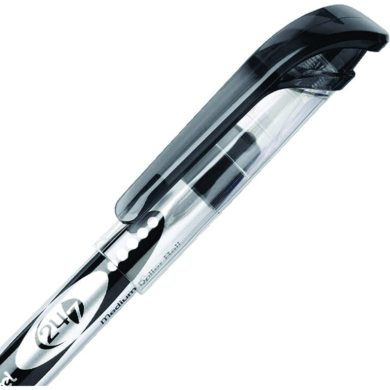 Pentel 24/7 Rollerball Pens - Medium Pen Point - 0.7 mm Pen Point Size - Black Water Based Ink - Black Barrel - Metal Tip - 1 Dozen Pentel 24/7 Rollerball Pens - Medium Pen Point - 0.7 mm Pen Point Size - Black Water Based Ink - Black Barrel - Metal Tip - 1 Dozen