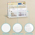 thumbnail image 4 of Mail Organizer for Desk, 3-Slot Mesh Metal Mail Holder countertop, Letter Holder, Office Desktop Envelope and Document Storage Rack (White), 4 of 12