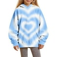 thumbnail image 5 of Kids Tie Dye Hoodies Sweatshirt Boys Girls Heart Print Hooded Pullover Shirt with Kangaroo Pocket Valentine's Day Hoodies, 5 of 6