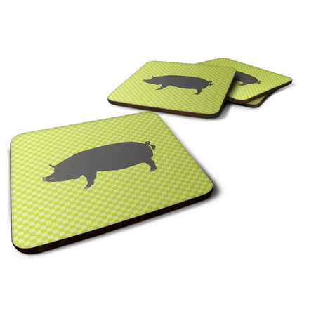 

Carolines Treasures BB7759FC Berkshire Pig Green Foam Coaster Set of 4 3 1/2 x 3 1/2 multicolor