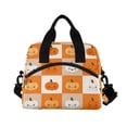 thumbnail image 2 of Insulated Crossbody Lunch Bag 10L Lunch Tote with Adjustable Shoulder Strap for Work Office Picnic Orange and White Squares, 2 of 6