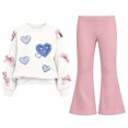 thumbnail image 3 of Stamzod Cute Clothes For Girls 10-12 Love Heart Printed Fall Tops And Bootcut Leggings Set Girls Outfits, 3 of 8