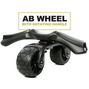 PRCTZ Deluxe Ab Wheel with Rotating Handle, Dual Wheel Abdominal Trainer - Available in White & Black