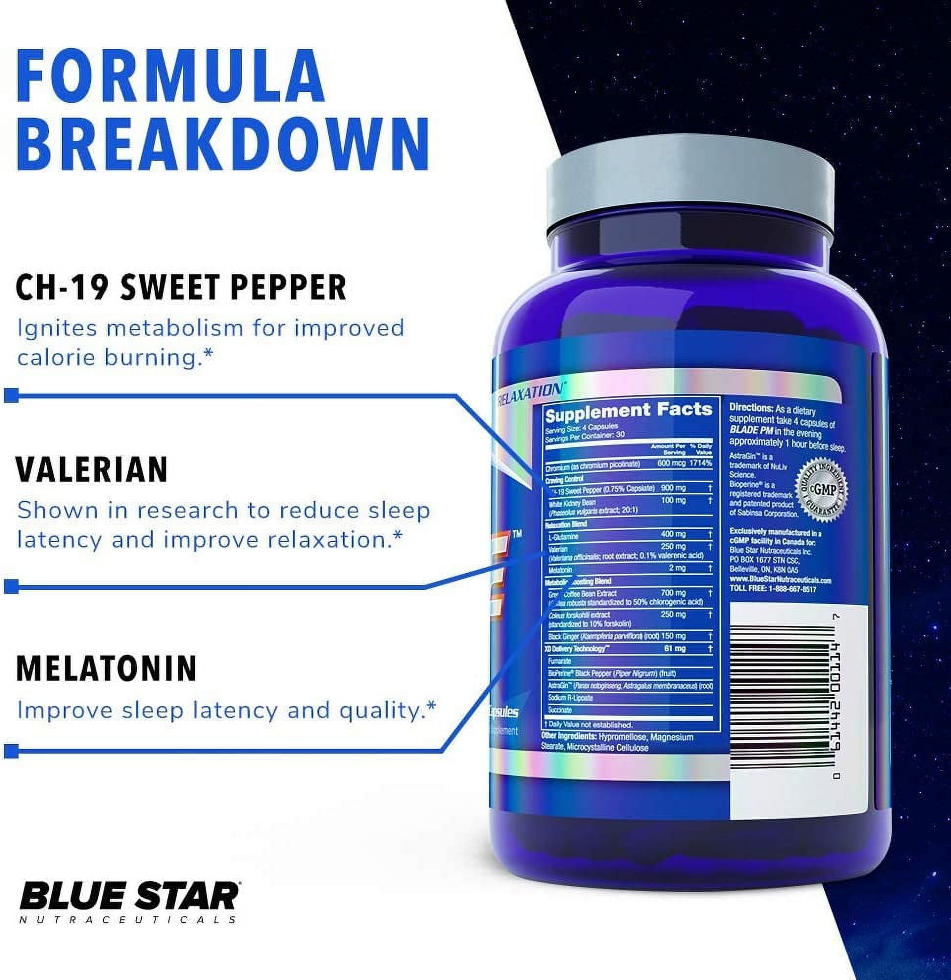 Blue Star BLADE Fat Burner for Men Strongest Metabolism Booster Weight Loss Supplement and Energy Pills to Support Fast Weight Loss and Appetite