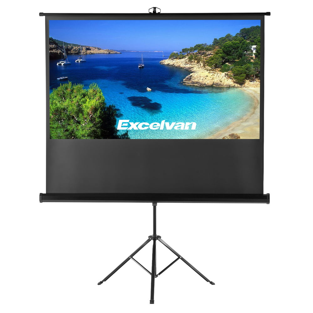 Excelvan Portable Projector Screen With Foldable Stand Tripod Movie Screen Hd Pull Up Indoor