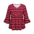 thumbnail image 4 of Bixock Maternity 3/4 Sleeve Tops for Women Plus Size Blouse V Neck Loose Pregnant Casual Shirts Soft Comfortable Daily Wear Maternity Clothings, 4 of 7