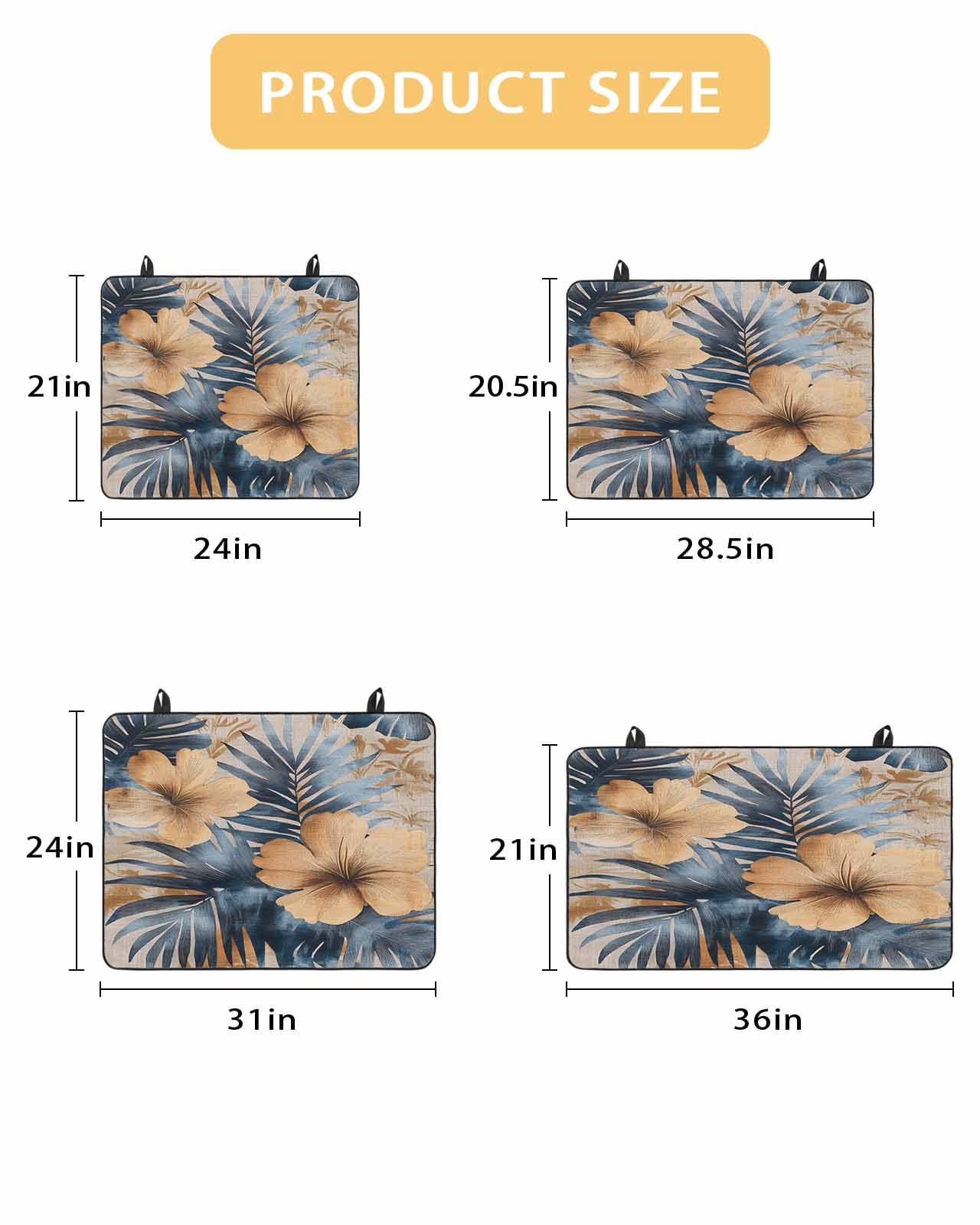 nqOlkjepod Large Induction Cooktop Protector Mat 24"x21", Blue Brown Botanical Stove Top Covers for Electric Stove, Summer Palm Leaf Flowers Elegant Stove Burner Cover Mats, Glass Top Stove Cover
