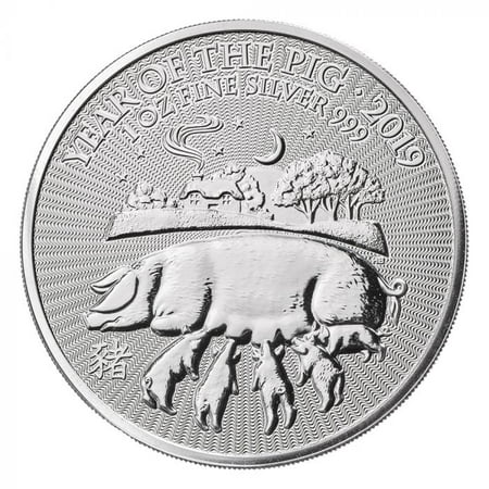 2019 Silver Lunar Year of the Pig 1 oz Coin