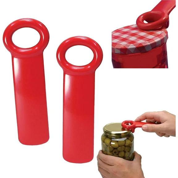 2 PACK Jar Opener, Easy Grip Jar Opener Gripper, Jar Key for Seniors, Arthritis, Carpal Tunnel Sufferers, Durable Plastic Jar Lid Opener