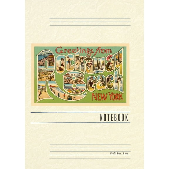 Vintage Lined Notebook Greetings from Rockaway Beach, New York, (Paperback)