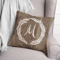 thumbnail image 3 of Creative Products Faux Wood White Wreath - Monogram M 18 x 18 Spun Poly Pillow, 3 of 3