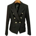 thumbnail image 2 of Women's Classic Jacket Double Breasted Metal Lion Buttons Blazer Outer, 2 of 6