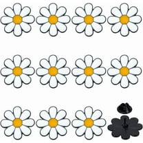1set 12pcs Daisy Enamel Pins Alloy Brooches for Backpack Clothes White 23.5mm