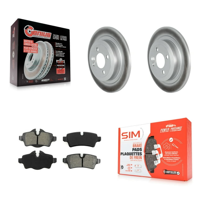 Transit Auto Rear Coated Disc Brake Rotors and Semi-Metallic Pads Kit for Car Mini Cooper KGS-102299