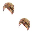 thumbnail image 3 of Guardurnaity Nudo Turbante Estampado Hijab Frente Beanie Estilo bohemio Pañuelo plisado Gorros retorcidos Bonnet Tipo de boda 11 tipo 11 2piezas Guardurnaity CBP469076, 3 of 5