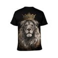 thumbnail image 2 of LAOLIUSN Men’s Lion Graphic T-Shirt, Majestic Lion Face Animal Graphic Tee, 3D All Over Print Short Sleeve Crewneck, S-4XL, 2 of 7