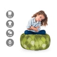 thumbnail image 2 of Leaves Storage Toy Bag Chair, Repetitive Botanical Theme Abstract Trees Motifs Art Pattern, Stuffed Animal Organizer Washable Bag, Large Size, Olive Green Apple Green, by Ambesonne, 2 of 3