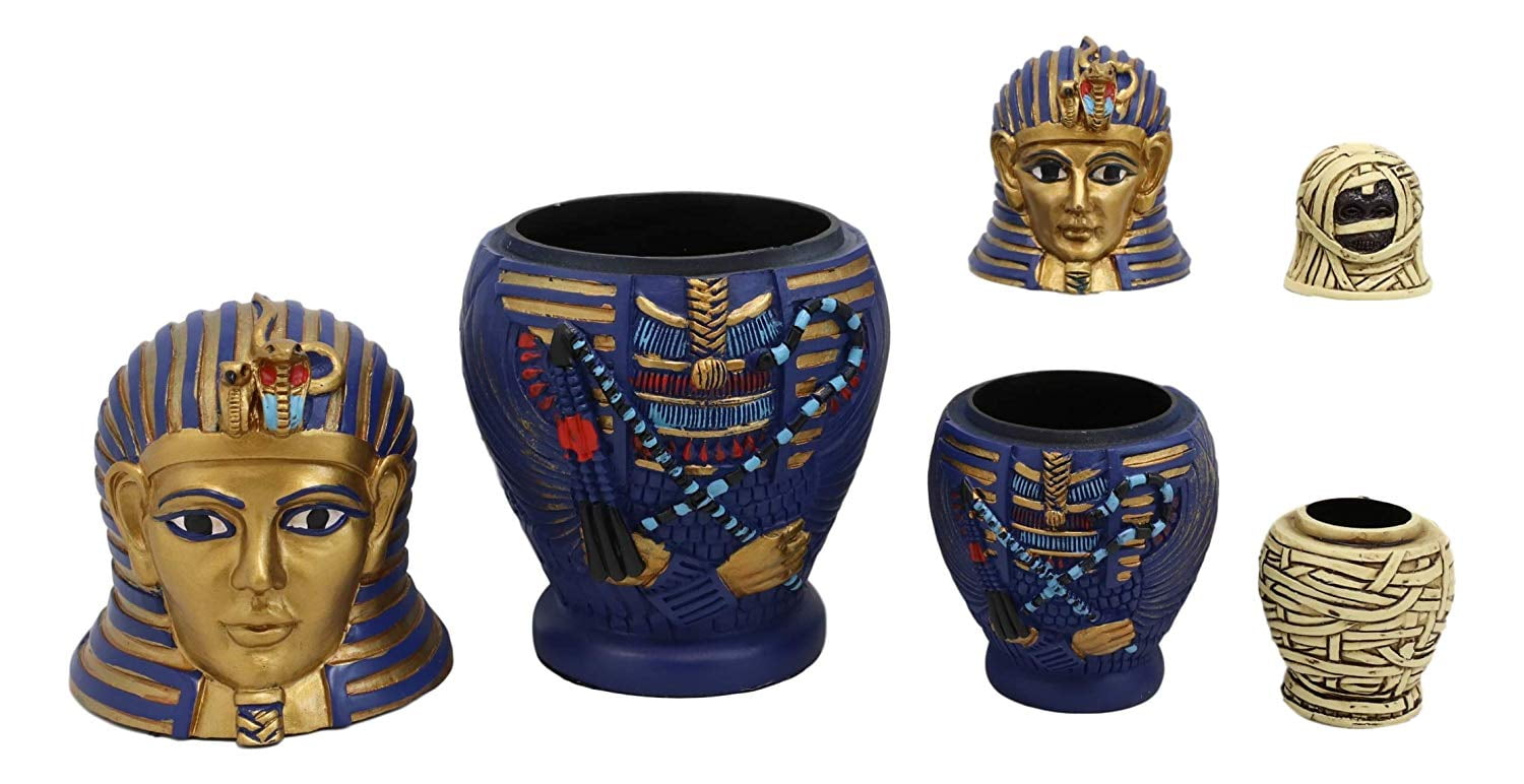Egyptian Pharaoh King Tut Sarcophagus With Mummy Nesting