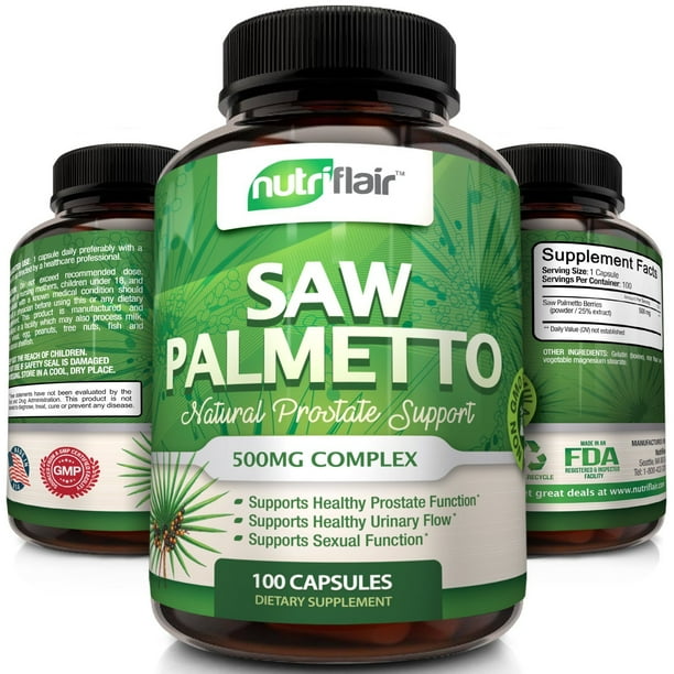 NutriFlair Saw Palmetto Extract 750mg, 120 Capsules Natural Prostate