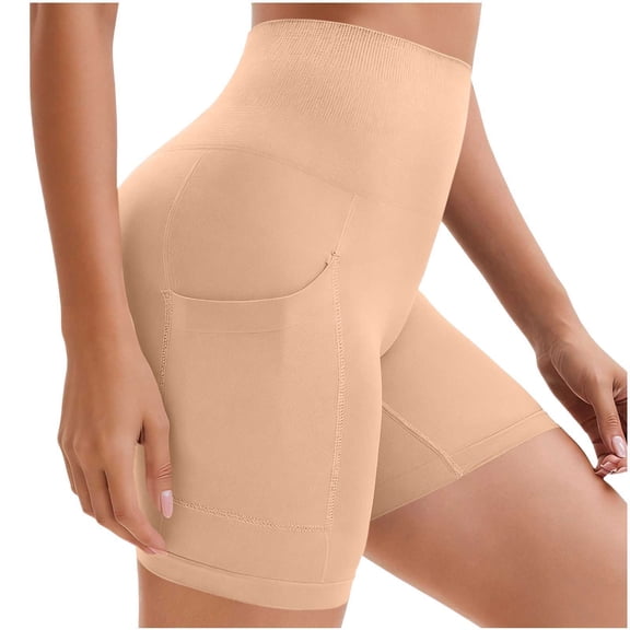 cocolona Womens Summer Casual High Waist Biker Shorts Elastic Waist Stretch Breathable Athletic Yoga Shorts with Pocket