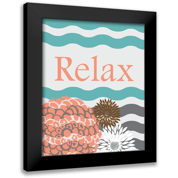 Murdock, Ramona 20x24 Black Modern Framed Museum Art Print Titled - Relax Waves