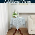 thumbnail image 2 of shiyou-Boho Striped Small Square Tablecloth 24x24 Inch, Premium Linen Blend with Cutwork Embroidery, Dustproof Washable Table Cover for Coffee Nightstand Sofa Side End Tables (Blue), 2 of 4