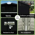 thumbnail image 3 of Caulitar Metal Storage Shed with 2 Lockable Doors and Sloping Roof, 8 x 10 ft, Dark Gray/White, 3 of 12