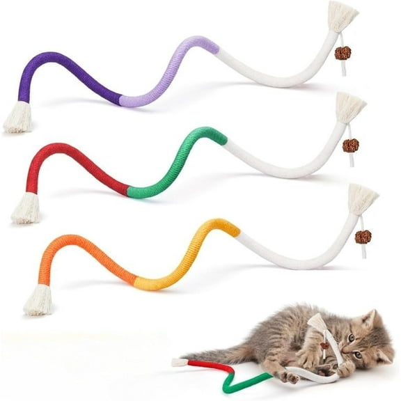 CelerysPets Cat Chew Rope, Cotton Chew Rope Toys for Cats, Catnip-Infused Organic Cotton 𝐂𝐡𝐞𝐰 𝐑𝐨𝐩𝐞 Toys 𝐟𝐨𝐫 Cats, for All Breeds 28 Inches String 3PCS