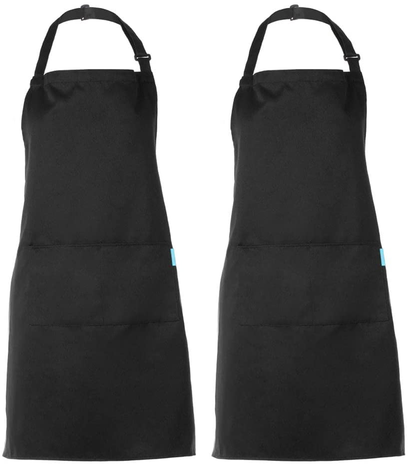 Tablier de Cuisine 2 Poches Tablier de Cuisine pour Femmes Hommes Chef