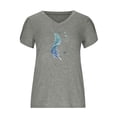 thumbnail image 4 of Blusa informal con estampado de manga corta y cuello en V de verano para mujer con estilo OAVQHLG3B Store  lin121212, 4 of 4