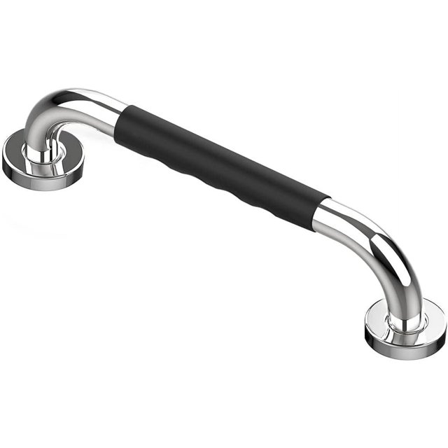 Barra de Apoyo para Inodoro Barra de Apoyo para Inodoro de Acero Inoxidable Cromado de 30 cm para Baño, Manija de Ducha, Manija de Baño, Barras de Apoyo para Baño con Silicona Antideslizante