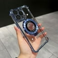 thumbnail image 2 of Magnetic Ring Bracket Case For IPhone 11 12 13 14 15 Pro Max Plus Transparent Magnetic Bumper Cover, 2 of 4