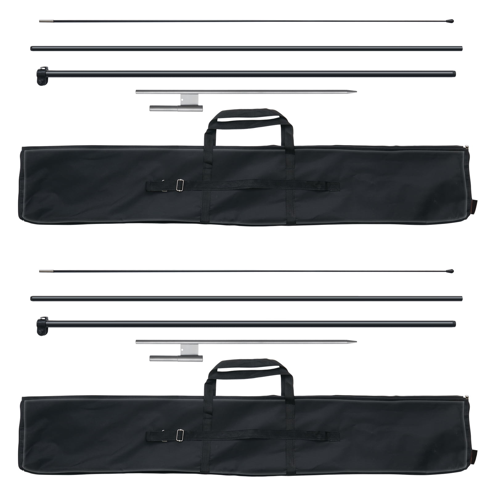 KFFKFF Swooper Flag Pole Set, Includes 2 Units of 12.7 ft Flag Poles for Outdoor Business Promotions, Comes with Ground Stakes & Portable Bag (Excludes Flag)