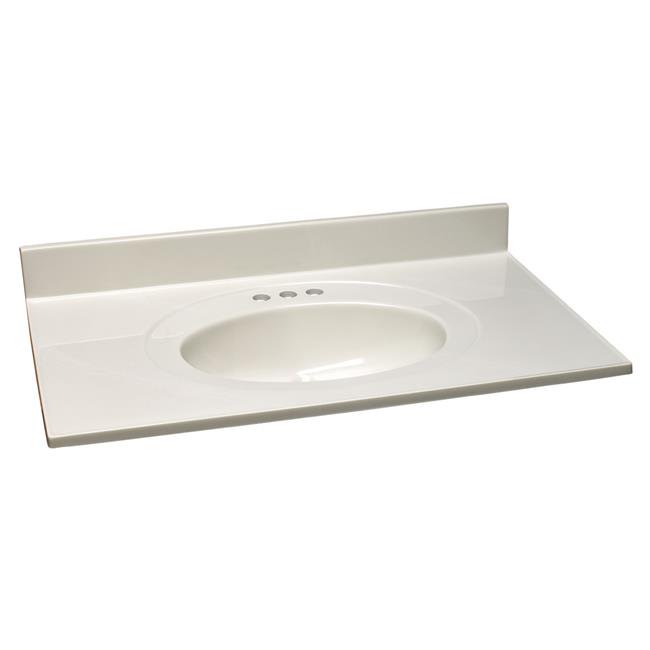 White on White Cultured Marble Vanity Top 31 x 19 in.
