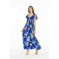 thumbnail image 5 of Women's Hawaiian Maxi Ruffle Sleeve Dress in Hibiscus Blue, 5 of 5