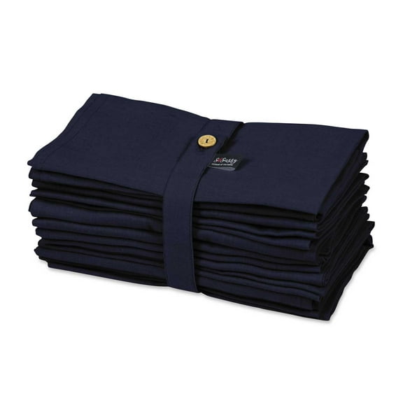 S4Sassy Blue Solid Home Decor 12 Pcs Cotton Napkin Solid Everyday Basic Washable Table Linen