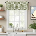 thumbnail image 2 of Sage Green Crystal Flower Valance Curtain Irregular Texture Window Valances Rod Pocket Short Curtains Window Treatments for Kitchen Bedroom Bathroom Laundry 54" x 18", 2 of 9